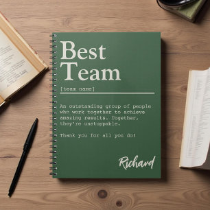 Caderno Espiral Melhor Trabalho em equipe Personalizado Elegante d