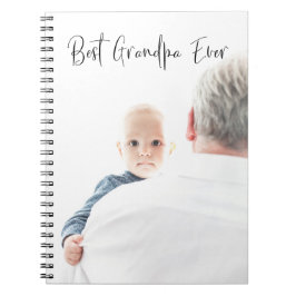 Caderno Espiral Melhor Vovô já Personalizado Script de Foto Modern