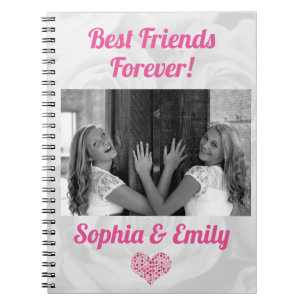 Caderno Espiral Melhores amigos Besties BFF Adicionar Nomes de Fot