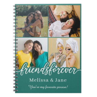 Caderno Espiral melhores amigos bonitos para sempre, colagem de 4