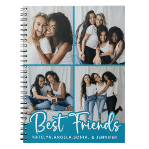 Caderno Espiral Melhores Amigos na Colagem de Fotografias Personal