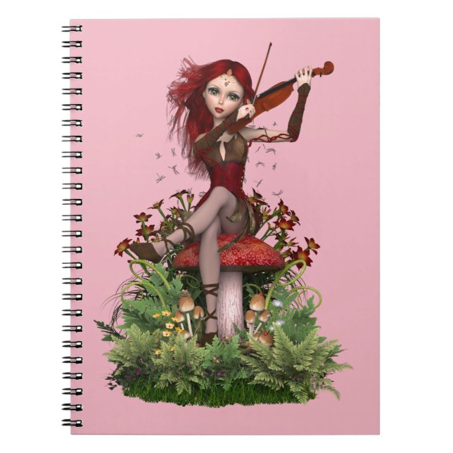 Caderno Espiral Melodia feericamente coral do doce do ~ (Frente)