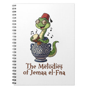 Caderno Espiral Melodias Jemaa el-Fnaa Mascote Baterista Cobra Fof