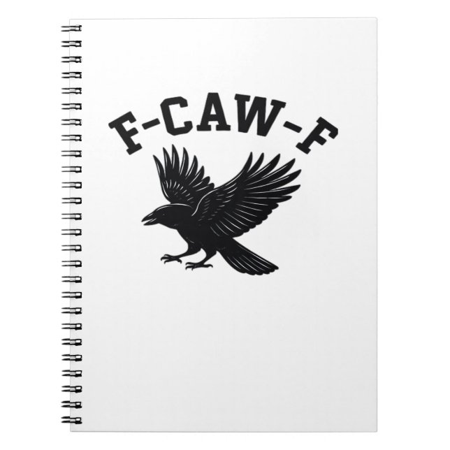 Caderno Espiral Meme F-Caw-F Divertido Tendência (Frente)