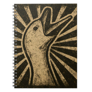 Caderno Espiral Meme Galinha do Pato Engraçado Honk Goose
