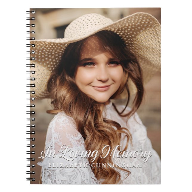 Caderno Espiral Memorial In Loving Memory Classic Elegant Photo (Frente)