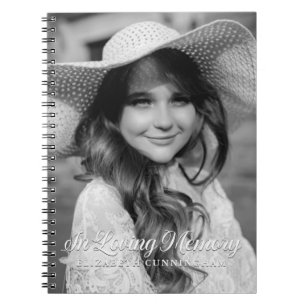 Caderno Espiral Memorial In Loving Memory Classic Elegant Photo