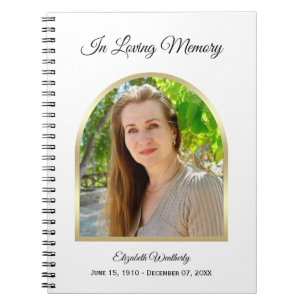 Caderno Espiral Memorial Moderno ou Livro de Convidados Funerários