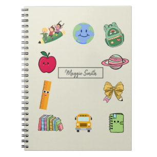 Caderno Espiral Memórias de Escola de Desenhos Animados de Criança