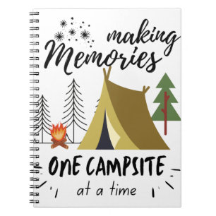 Caderno Espiral Memórias de fazeres Um Campsite De Cada Vez Acampa