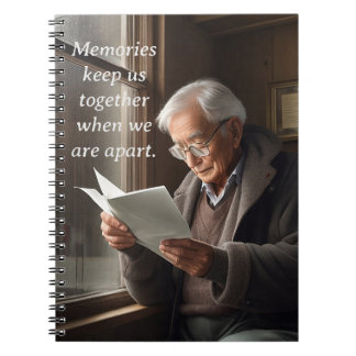 Caderno Espiral Memórias nos Mantêm Juntos Quando Estamos Distante
