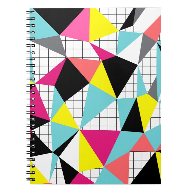 Caderno Espiral Memphis, formas geométricas (Frente)