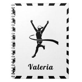 Caderno Espiral Menina Correndo Maratona Pista Cross Country Nome