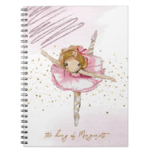 Menina Dançando Ballet Diário Rosa Diário Adorável