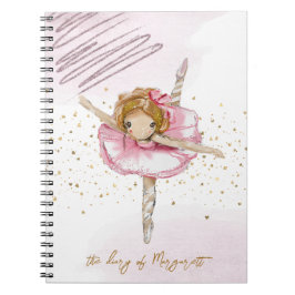 Caderno Espiral Menina Dançando Ballet Diário Rosa Diário Adorável
