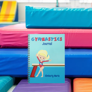 Caderno Espiral Menina de Ginástica Fofa Personalizada Loira Ginas