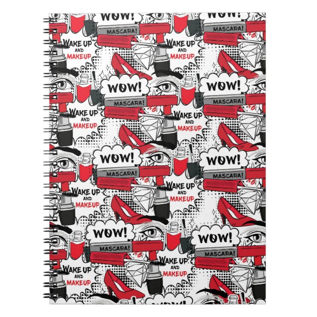 Caderno Espiral Menina de maquiagem bonita - Bela kawaii e moda de (Frente)