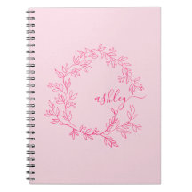 Menina de Monograma Rosa Quente Volta à Escola