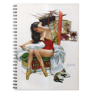 Caderno Espiral Menina de Natal da Bela Vintage