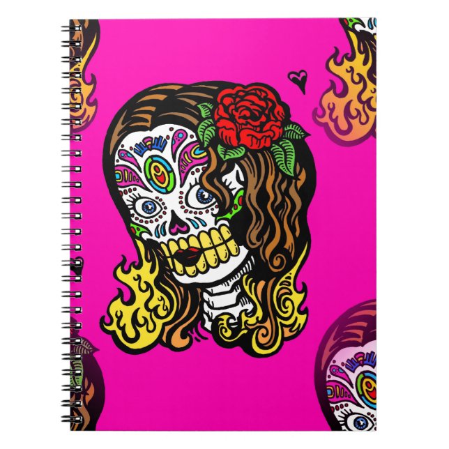 Caderno Espiral menina do crânio (Frente)