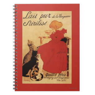 Caderno Espiral Menina do leite de Vingeanne com gatos