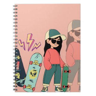 Caderno Espiral Menina do skate