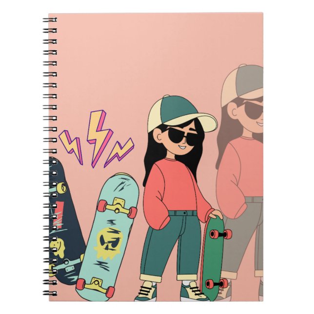 Caderno Espiral Menina do skate (Frente)