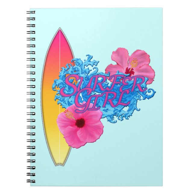 Caderno Espiral Menina do surfista (Frente)