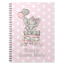 Menina Elefante Rosa Prata Notas para