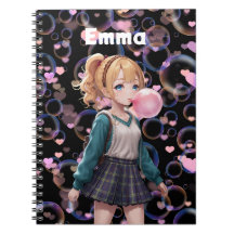 Menina Fofa, Bolha de Chiclete Rosa, Personalizado