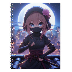 Caderno Espiral Menina guerreira Ninja bonita