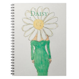 Caderno Espiral Menina Margarida Vestido Verde