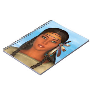 Caderno Espiral Menina Nativa Americana