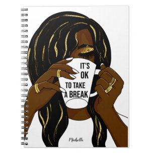 Caderno Espiral Menina Negra Mulher Americana Inspiracional