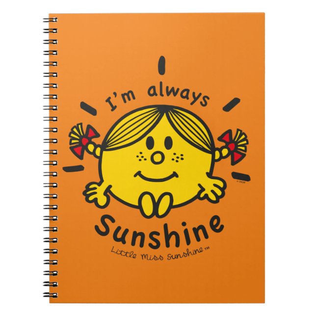 Caderno Espiral Menina Sunshine | Sou sempre o Sol (Frente)