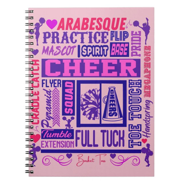 Caderno Espiral Meninas Cheerhead Purple Typografia    (Frente)