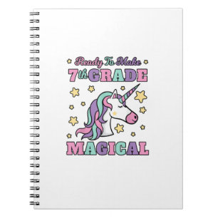 Caderno Espiral Meninas da 7ª série de volta à escola Magical Unic