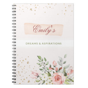Caderno Espiral Meninas Elegantes Diário Floral Pastel Pink