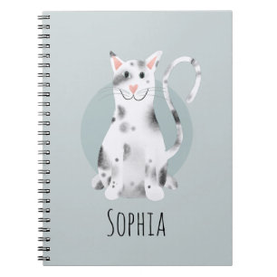 Caderno Espiral Meninas Engraçadas, Faculdade de Gatos Azuis Mode