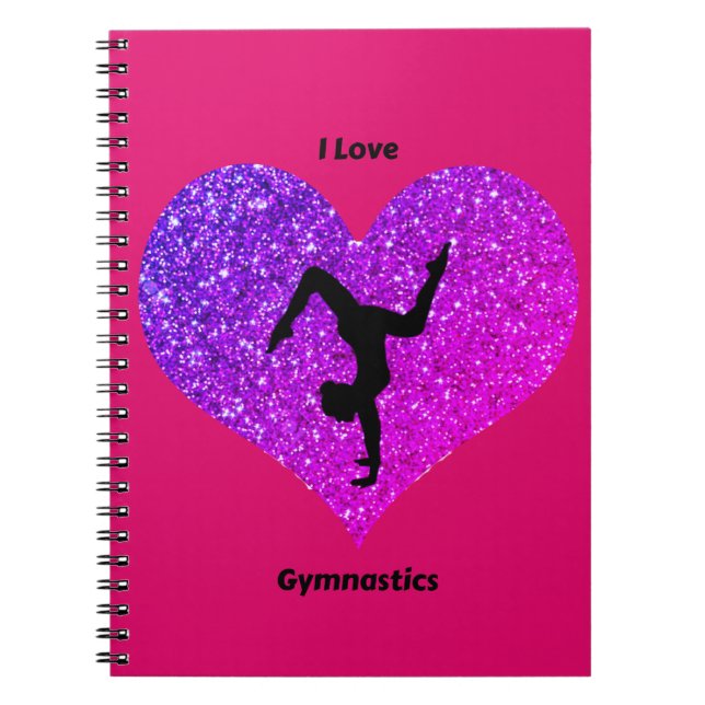 Caderno Espiral Meninas Eu Adoro Notebook Esperto De Ginástica (Frente)
