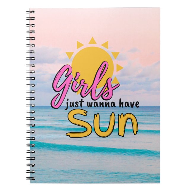 Caderno Espiral Meninas só querem ter Sun Beach (Frente)