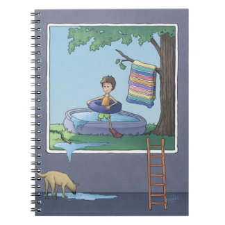 Caderno Espiral Menino no notebook da piscina infantil
