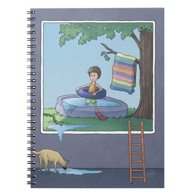 Caderno Espiral Menino no notebook da piscina infantil (Frente)