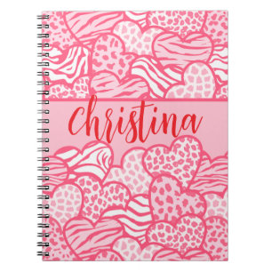 Caderno Espiral Menino Pintado, Cor-de-Impressão, Cor-de-Rosa