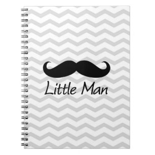 Caderno Espiral Meninos bonitos de Chevron do bigode pequeno do