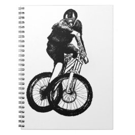 Caderno Espiral Meninos de montanha T Shirt apresenta MTB