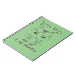 Caderno Espiral meninos desculpados meu gato é meu namorados