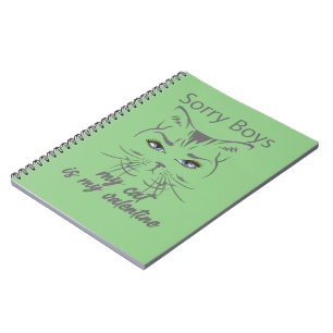 Caderno Espiral meninos desculpados meu gato é meu namorados