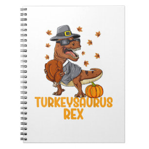 Caderno Espiral Meninos do Dia de Ação de Graças dos Dinossauros P