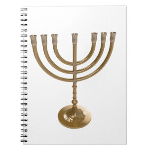 Caderno Espiral menorá dourada